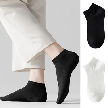 10 чифта Дамски чорапи ДишащиСпортни чорапи Плътен цвят Чорапи за лодка Удобни памучни чорапи до глезена Бели черни чорапи за жени горещи