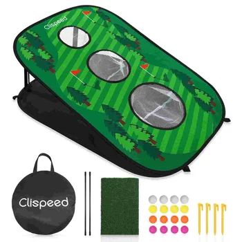 Clispeed Корнхол игра чипинг тренировъчен комплект Професионален аматьорски голфър удря мрежата за офис в задния двор на тревата