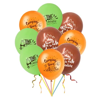 Къмпинг парти балони декорации къмпинг парти декор латекс балон джунгла рожден ден фото реквизит къмпинг забавно приключенски консумативи