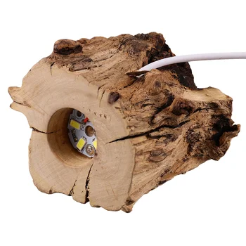 Кристална топка дървена основа дърво пън LED светлина щандове за дисплей сфера осветена стъклена настолна лампа