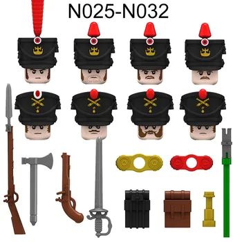 N025-N032 Френски руски артилерийски офицери войници мини сглобени строителни блокове тухла ABS пластмасови екшън фигури детски играчки