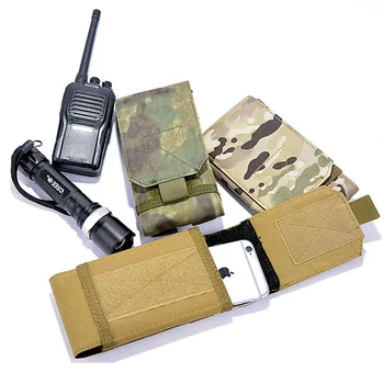 Външна камуфлажна чанта Тактическа армия мобилен телефон притежателя спорт талията колан случай найлон EDC спорт лов Camo чанти в раница