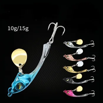 Spinner Lure Metal VIB Lure Tail Long Cast Bait Spoon for Bass Trout Pike Freshwater Saltwater Winter Fishing Lures 10G 15G