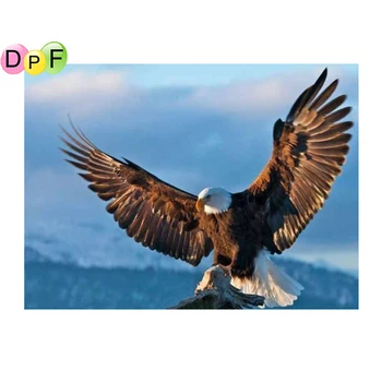 DPF диамантена бродерия летящ орел животни диамант живопис пълен квадрат бормашина 5D DIY мозайка кристал изкуство дома декор