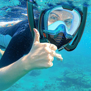 Детска грижа за гмуркане за възрастни Подводни респираторни очила Пълна маска за лице за плуване Подводен риболов