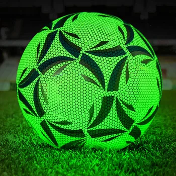 размер 5 Светеща футболна топка Износоустойчиви светещи футболни топки за нощни игри Тренировъчни подаръци Светещи футболни топки PU футбол