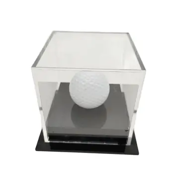 Clear акрил единична топка за голф дисплей случай универсална топка акрилна витрина, витрина куб кутия за голф топка дупка в едно