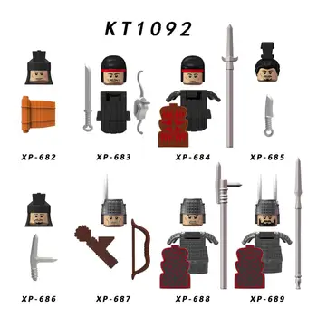 Единични средновековни рицарски модели Екшън фигури аксесоари Градивни блокове играчки за деца Серия-159 KT1055 KT1091 XP682 XP683