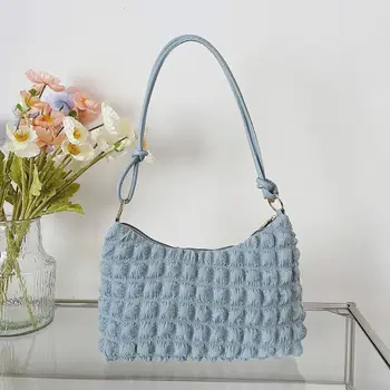 Голям капацитет голяма пазарска чанта за жени лек подмишница чанта мек облак памук бонбони жени дизайнерски портмонета и чанта рамо чанта