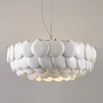 Nordic LED керамични полилеи бял луксозен домашен декор висящи висулка осветление хол трапезария спалня изкуство окачване блясък