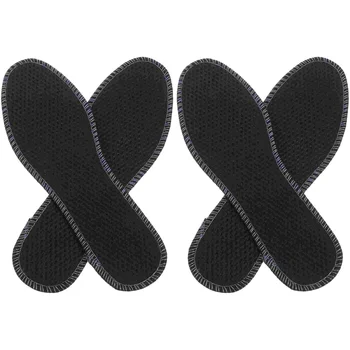 Бамбукови стелки за обувки с въглен Мрежести стелки Абсорбиращи пот анти миризма Вложки за обувки Подложки Мъже Жени Спортно бягане Черно 2 чифта