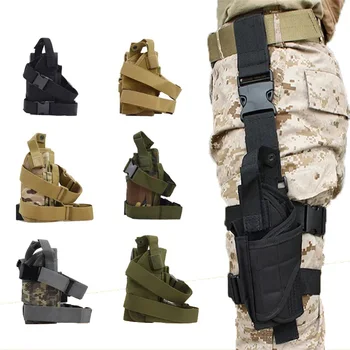 Нов CS тактически пистолет за падане на крака кобур с дясна ръка тактически пистолет чанта торбичка крак колан за всички пистолети Ловен аксесоар