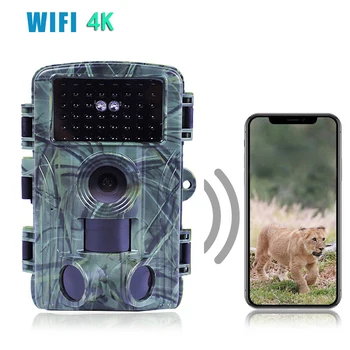 4K 60MP WiFi пътека камера нощно виждане водоустойчива ловна камера с 2 инчов екран за мониторинг на дивата природа на открито