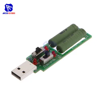 diymore 5V 10W 2 превключвател USB стареене разряд товарач 3 вида ток 1A / 2A / 3A тест натоварване мощност резистор модул