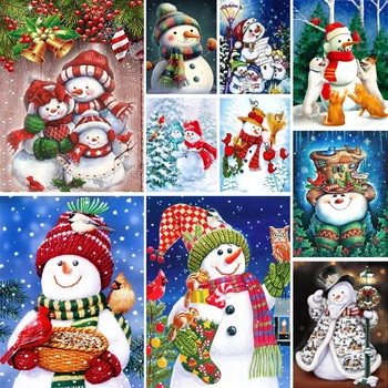 Коледа снежен човек боя по брой за възрастни персонализирани занаяти доставки за възрастни стена декор подарък дете безплатна доставка 2023