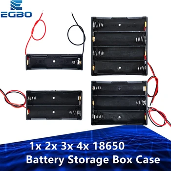 черна пластмаса 1x 2x 3x 4x 18650 кутия за съхранение на батерии 1 2 3 4 слот начин DIY батерии клип държач контейнер с тел олово щифт