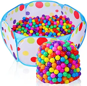 1000 бр цветни топки играчка 39.4 инчов яма голям сгъваем игра топка палатка басейн пластмасови цветни малки топки с чанта за съхранение за P