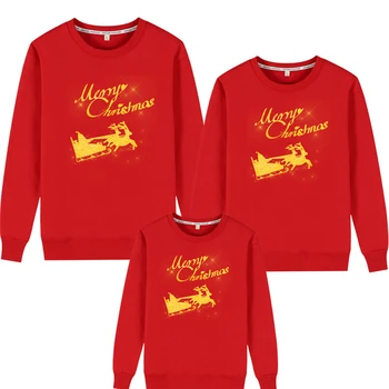 YAGIMI Коледни пуловери Семейство Двойка Дрехи Съвпадение Семейство Мама и аз пуловер Jerseis Familiares Navidad Family Look Xmas