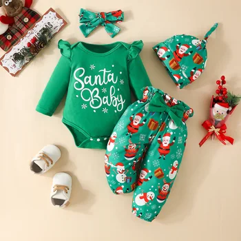 2024 Коледа Pjs ансамбли Enfant Tenue Noel пижами де Navidad бебе момче закрит есенни дрехи за деца