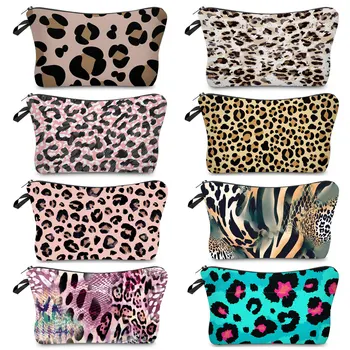 Travel тоалетна чанта високо качество жени грим чанта сгъваема леопард печат доста козметични чанти адаптивни
