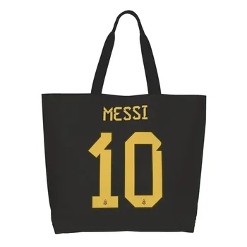 Сладък Аржентина Messied 10 пазарска пазарска чанта за рециклиране на футболни хранителни стоки платно рамо купувач чанта