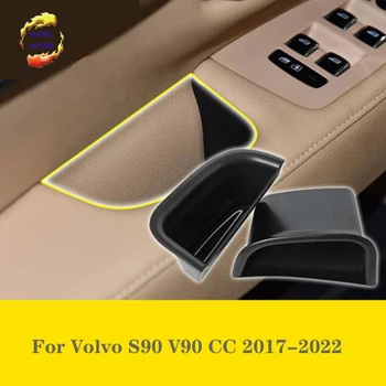  Кутия за съхранение на страничната дръжка на входната врата Подлакътник за кола Организатор Аксесоари за тави за Volvo S90 V90 CC 2017-2022 Авто аксесоари