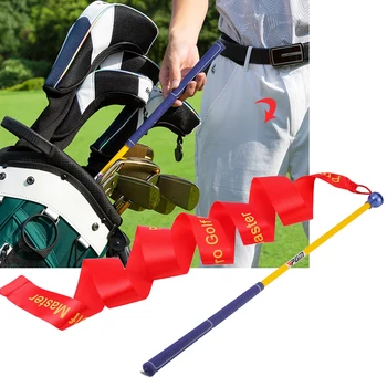 Golf Swing Trainer Golf Practitioner Ribbon Swing Stick за подобряване на обучението за скорост на люлка с панделка Golf Practice Warm-Up Stick