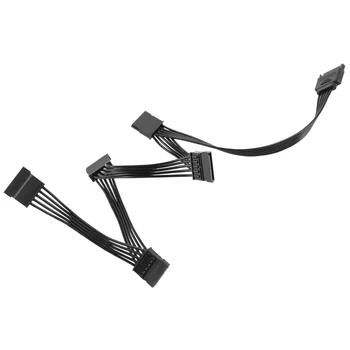 15 пинов SATA захранващ удължителен кабел за твърд диск 1 мъжки до 5 женски захранващ сплитер адаптерен кабел за DIY PC Sever