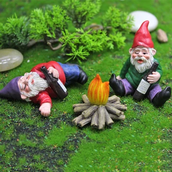 Creative Gnome джудже изкуство скулптури мини джудже смешно миниатюрни микро пейзаж открит фигурка орнамент настолна тревата веранда декември