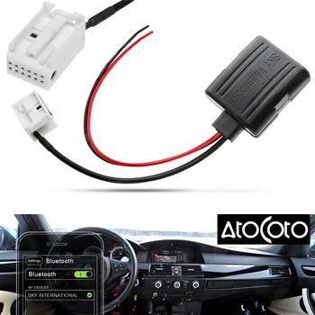 AtoCoto автомобилен Bluetooth Aux приемник адаптер 12 пинов кабел за BMW E60 E61 E63 E64 X3 Z4 радио навигация безжичен A2DP аудио вход