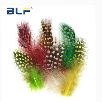 BLF 60PCS Цветна точка Гвинея перла кокошка пера Spey мухи опашка бузи меки hackles стримери мокро сухо муха обвързване материал