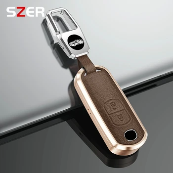 Метален кожен калъф за ключ за кола за Mazda 2 3 6 Axela Atenza CX-5 CX5 CX-3 CX-7 CX8 CX-9 2016 2017 2018 2 3 бутони автоматична чанта