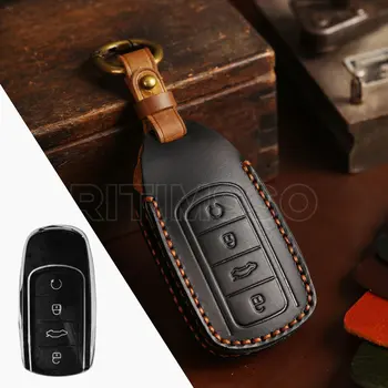 Кожен калъф за ключ за кола за Chery Tiggo 8 Pro Tiggo 8plus Нов 5 плюс 7 pro 4 бутон без ключ за влизане Smart Key Protector Shell