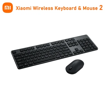 2023 Оригинална безжична клавиатура Xiaomi & Комплект мишки 2 Office клавиатура 104 клавиша 2.4GHz USB приемник мишка преносима за PC компютър